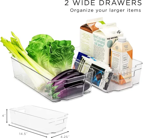 Miniatura 5 de Sorbus - Contenedores para refrigerador y congelador, organizador de refrigerador, contenedores de almacenamiento de alimentos apilables
