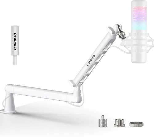 Miniatura 9 de Brazo de Micrófono, Aokeo AK-55 - Soporte de Brazo de Micrófono de Escritorio de Bajo Perfil Ajustable, Adecuado para Blue Yeti, Snowball iCE