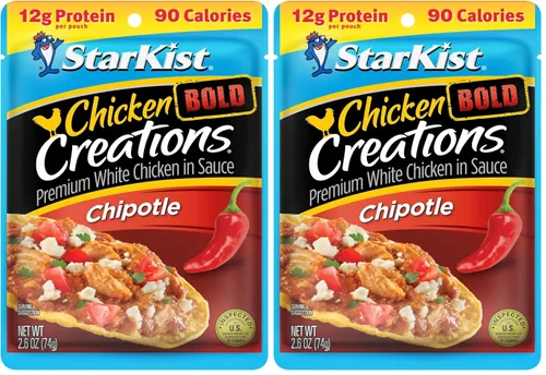 Miniatura 155 de StarKist Chicken Creations BOLD - Bolsa estilo búfalo (5 onzas, 12 unidades) Carne blanca totalmente cocida con alto contenido de proteínas, sin