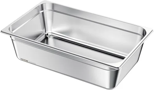 Miniatura 13 de VEVOR Paquete de 4 sartenes de hotel de acero inoxidable para vapor, sartén de mesa de vapor de tamaño 1/2, sartén de 2.5 pulgadas de profundidad