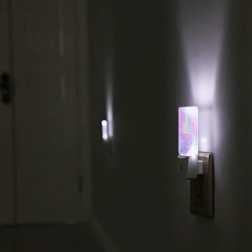 Miniatura 6 de Luz nocturna LED de 2 piezas, luz nocturna de sirena, linda lámpara enchufable, luces nocturnas LED con sensor de atardecer a amanecer, lámpara