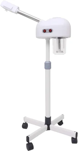 Vaporizador facial con spray de niebla caliente, vaporizador esteticista para salón, spa y hogar, vaporizador facial de soporte sobre ruedas