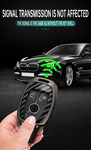 Miniatura 8 de ontto Funda de llavero con patrón de carbono para Mercedes-Benz C E G S M GL CLS CLK G Class Metal Key Case Protección completa Elegante Chaqueta