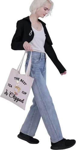 Miniatura 7 de G2TUP Chip and Mrs Potts Shoulder Bag Tea Party Tote The Best Teacup Is Chipped Belle Inspired Canvas Bag