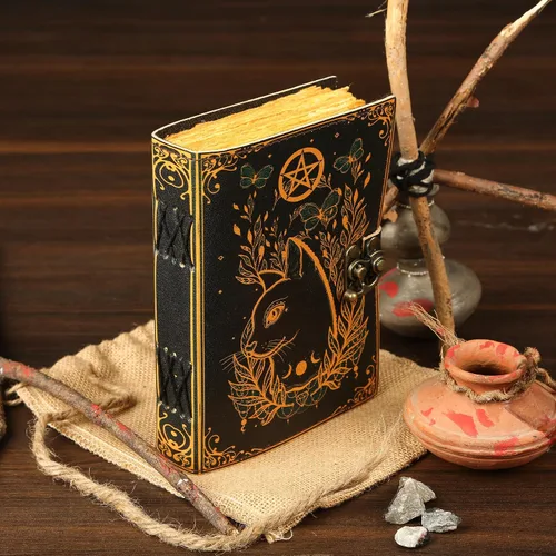 Miniatura 3 de Diario en Blanco Libro de Hechizos Diario de las Sombras Pequeña Bruja Gato Impreso Suministros de Brujería Cuaderno de Wicca Hecho a Mano Papel