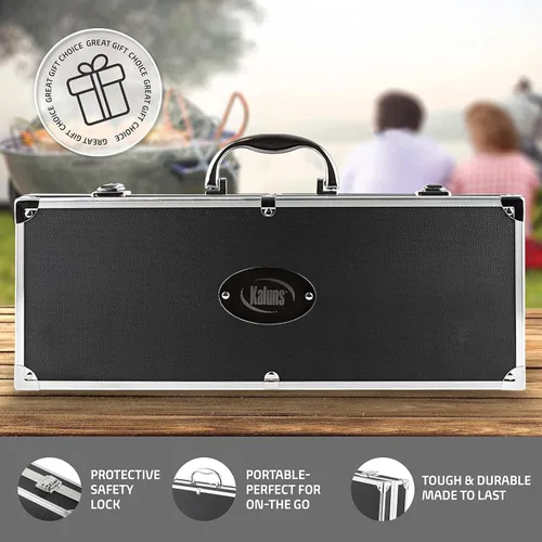 Miniatura 8 de Kaluns Accesorios para Barbacoa, Regalos para Papá para Navidad, Regalos para Barbacoa, Juego de Herramientas para Barbacoa de Acero Inoxidable