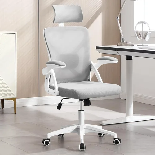 Miniatura 8 de Silla de Oficina, Silla de Escritorio Ergonómica con Soporte Lumbar Ajustable, Silla de Oficina Gris de 400 Libras Silla de Computadora de Malla