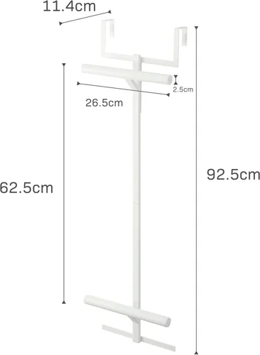 Miniatura 8 de YAMAZAKI Home - Perchero de torre para colgar mochilas sobre la puerta del armario o dormitorio, estante de almacenamiento de dos niveles de metal