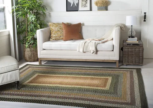 Miniatura 20 de SAFAVIEH Alfombra Lavable Colección Trenzada para Exteriores - 2' x 3', Multicolor, Hecha a Mano y Reversible, No Desprende Pelusa y Fácil