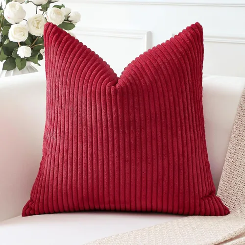 Miniatura 283 de Artscope Fundas de Almohada de Pana a Rayas Acogedoras Súper Suaves Decorativas Cuadradas Fundas de Cojín para Sofá Sillón Dormitorio Decoración