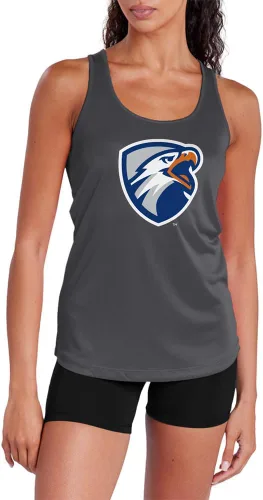 Miniatura 127 de Camiseta deportiva sin mangas oficial de la NCAA Collegiate para mujer, con espalda cruzada, logotipo primario, colección carbón