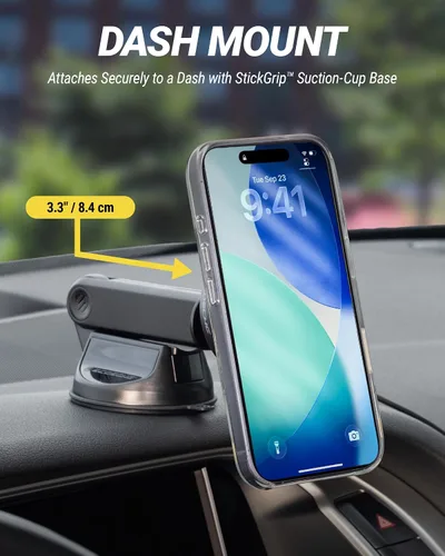 Miniatura 4 de Scosche MPQTRDV Qi2 MagSafe - Cargador de coche de 25 W de carga inalámbrica rápida para ventilación o tablero, soporte magnético para teléfono