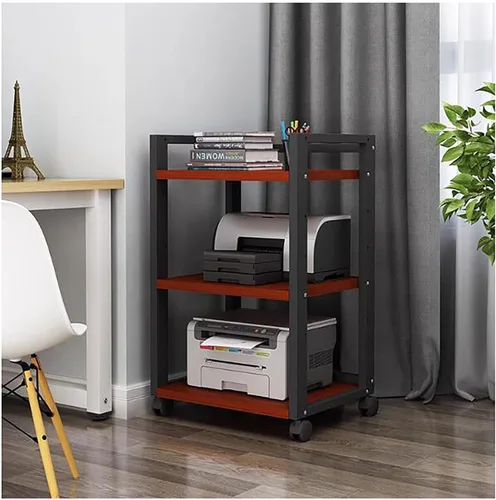 Miniatura 15 de Shelves Removable Audio Stand CD Rack Corner Rack Component Cabinet Stereo Rack Audio Tower with Height Adjustable Wooden Shelf for B-5-50x40x100cm