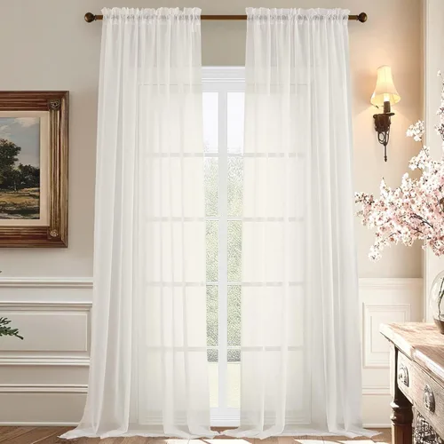 Miniatura 97 de Aiyufeng 2 paneles de cenefa transparente negra de 14 pulgadas de largo, cortinas cortas negras transparentes para dormitorio, cortinas de cocina