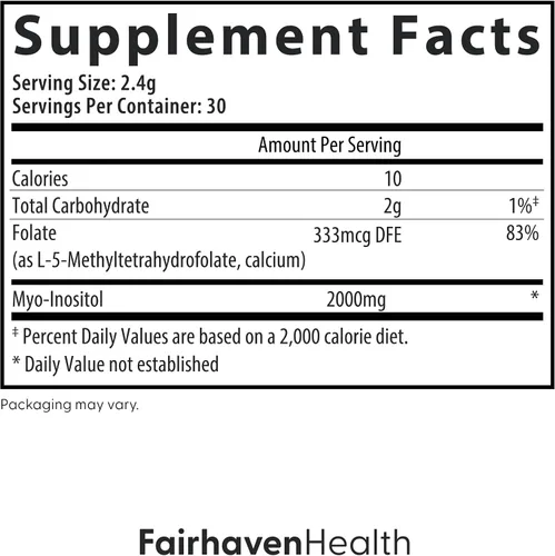 Miniatura 4 de Fairhaven Health Folato y Myo Inositol en polvo para mujeres – 1 por día, suplemento de fertilidad femenina, salud ovárica y calidad de óvulos