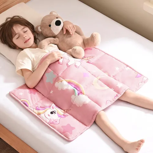 Miniatura 66 de anfie - Manta con peso para niños (40 x 60 pulgadas, 7 lb), manta refrescante para dormir, tamaño de manta ligera, transpirable, con cuentas de Gris