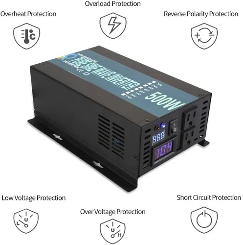Miniatura 3 de WZRELB inversor de corriente solar pura de la onda sinusoidal de 500W 24V 120V con el interruptor teledirigido
