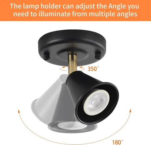 Miniatura 2 de Lámpara de techo moderna de montaje empotrado, cabezal direccional ajustable, luces negras para interiores, luz de pista única montada