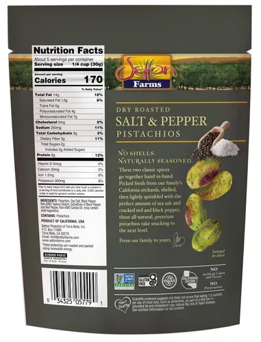 Miniatura 3 de Setton Farms Núcleos de pistacho sazonados naturalmente, sal y pimienta, pistachos sin cáscara, certificados sin OMG, sin gluten, veganos y kosher
