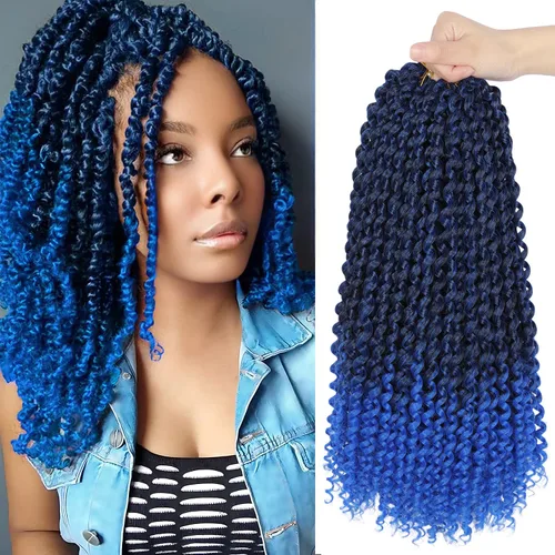 Miniatura 51 de Cabello Passion Twist de 30 pulgadas, cabello rubio de ondas de agua con ganchillo para mujeres, cabello rubio Passion Twist de ganchillo largo 27#