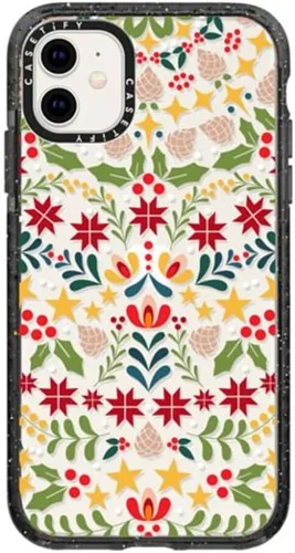 Miniatura 92 de CASETiFY Impact - Funda para iPhone 11 - Flower Power Retro - Negro Transparente
