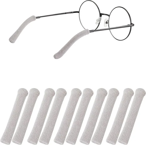 Miniatura 13 de Cojines para las orejas para lentes con tela de algodón, puntas de retenedor de gafas de punto suave, almohadillas elásticas antideslizantes
