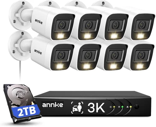 Miniatura 10 de ANNKE - Sistema de cámara de seguridad de 8 canales 3K con audio/micrófono, 8 canales de vigilancia AI DVR y 4 cámaras CCTV de 5 MP 2960 x 1665