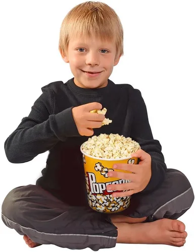 Miniatura 7 de Novelty Place Contenedores de plástico para palomitas de maíz de estilo retro para noche de películas, 7 pulgadas de alto x 7 pulgadas de diámetro