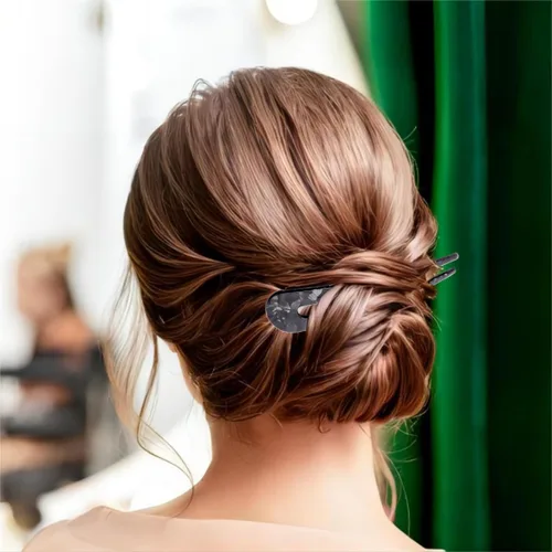 Miniatura 3 de 5 horquillas de pelo francés, horquillas de pelo en forma de U para cabello fino y grueso, 4.5 pulgadas de acetato de celulosa en forma de U