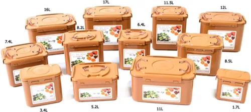 Miniatura 2 de e-jen Premium - Contenedor para Kimchi y Chucrut, para fermentación de probióticos con tapa de vacío interior, color Earthenware Brown, 2.9 galones
