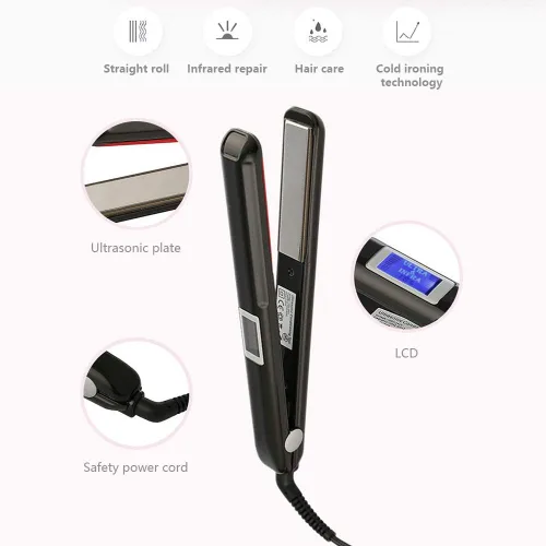 Miniatura 2 de Plancha de pelo infrarroja mejorada para el cuidado del cabello, plancha plana fría, reparación profesional del cabello dañado, para terapia