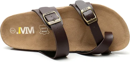 Miniatura 4 de Women's Cork Footbed Sandals - Cow Suede Slide Sandals for Women Toe Loop with Adjustable Strap Buckle Open Toe Beach Sandals