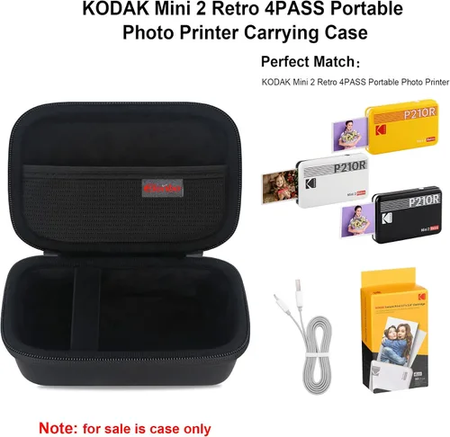 Miniatura 2 de Elonbo Funda de transporte para impresora fotográfica portátil KODAK Mini 2 Retro 4PASS, cámara digital de impresión instantánea a color mini, bolsa