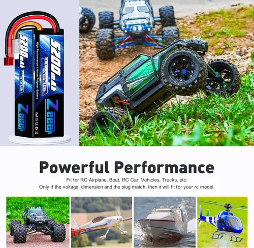 Miniatura 5 de Zeee 4S Lipo Battery 5200mAh 14.8V 50C Hard Case RC Battery T Plug Compatible con RC Car RC Buggy Truggy Crawler Monster Boat Truck Modelo RC