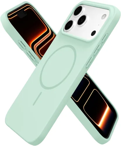 Miniatura 178 de oakxco Funda de silicona Mag Safe para iPhone 17 Pro Max, funda magnética delgada y fina compatible con carga inalámbrica MagSafe, bonita funda Negro