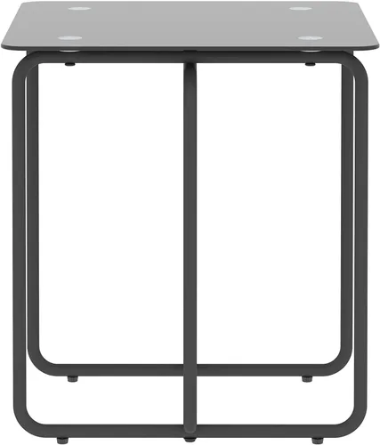 Miniatura 2 de Mesa auxiliar moderna de cristal templado para sala de estar, dormitorio, color negro