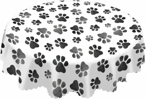 Miniatura 25 de AOYEGO Mantel redondo marrón con estampado de animales, 60 pulgadas, textura de piel de jirafa, forma irregular, mantel de poliéster para decoración