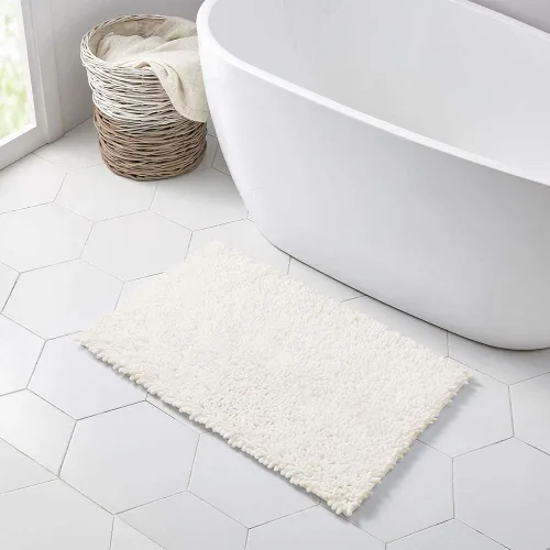 Miniatura 342 de Walensee Alfombra de baño antideslizante (24x17 pulgadas, rosa polvoriento) absorbente de agua, súper suave, lanuda de felpilla, lavable a máquina