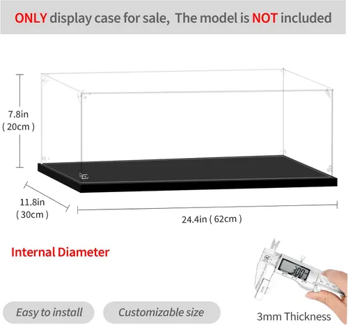 Miniatura 4 de Vitrina para Lego 1:8 Scale Car 42096 42172 42143 42156 42083 42115 42056 42125 76139 76956, 23.62 x 11.81 x 7.87 pulgadas 7.9 in), a prueba