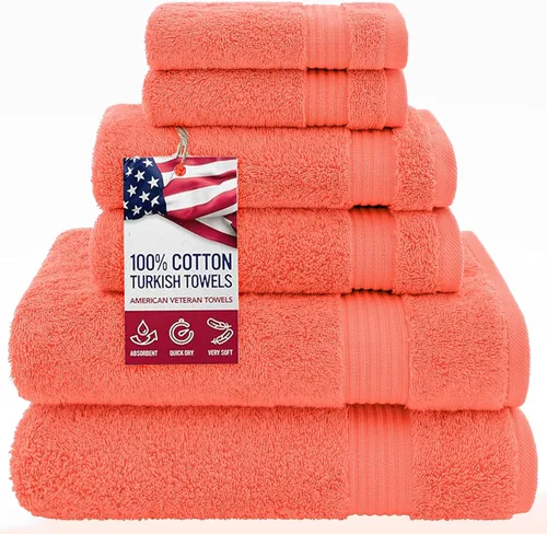 Miniatura 43 de Toalla American Veteran, Juego de Toallas de Mano para Baño de 4, 100% Conjunto de Toallas de Mano Turcas de Algodón, Toallas de Mano Suave