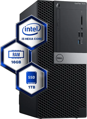 Miniatura 6 de Dell Optiplex 7070 Tower - Computadora de escritorio Hexa Core Intel i5 (3.2), 8 GB DDR4 de RAM, estado sólido SSD de 500 GB, Windows 11