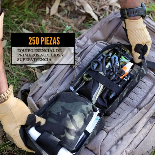 Miniatura 7 de EVERLIT Kit de supervivencia de 250 piezas de primeros auxilios IFAK EMT Molle Kit de supervivencia para equipos al aire libre, kits de emergencia