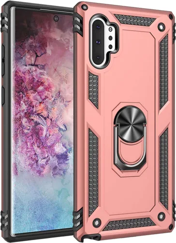 Miniatura 12 de Carcasa de grado militar para Samsung Galaxy Note 10 Plus 5G, anillo giratorio de metal, soporte magnético para montaje en coche, funda a prueba