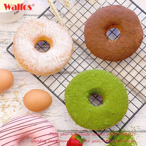 Miniatura 7 de Walfos Molde de Silicona para Donas de Tamaño Completo para Hornear - Juego de Sartén de Silicona para Donas de 4 Pulgadas de Tamaño Grande para 4