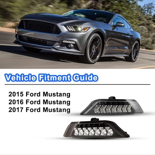 Miniatura 4 de ROXX Conjunto de señal de giro DRL LED completo para Ford Mustang 2015 2016 2017, luces antiniebla LED Mustang con luces de circulación diurna