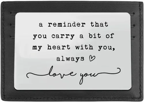 Miniatura 9 de Wallet Insert, Engraved Gift For Him, Valentine’s Day Gift, Birthday Gift, Hubby Gift, Engraved Wallet Insert Card, Reminder You Carry My Heart