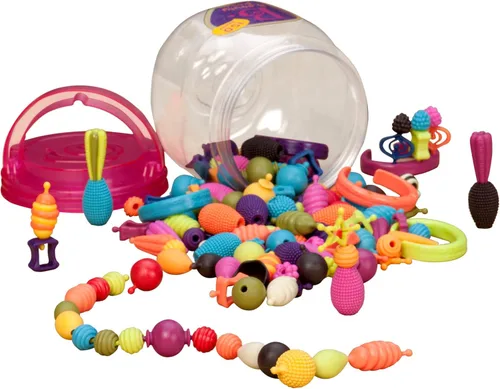 Miniatura 11 de B. toys Pop Arty! 150 piezas - Kit de fabricación de joyas - Juego creativo de cuentas pop para niños - Kit de fabricación de joyas de bricolaje