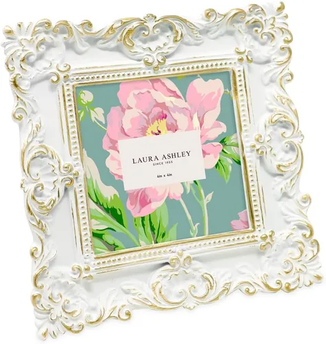 Miniatura 23 de Laura Ashley - Marco de fotos de 5 x 7 pulgadas, de resina texturizada y elaborada a mano, con caballete y gancho para mesa y pared, con diseño Negro