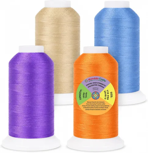 Miniatura 25 de Mandala Crafts Airforce Blue - Hilo resistente de 1500 yardas Tex 70 hilos de poliéster fuertes para coser cortinas, jeans, cuero, cabello