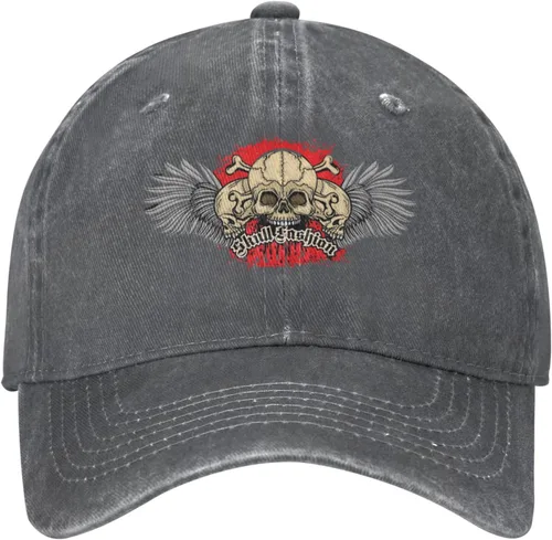 Miniatura 2 de Cowboy Hat Trendy Hats for Man and Women Djustable Four Season Outdoor Baseball Cap of Hell Skull with Angel Deep Heather
